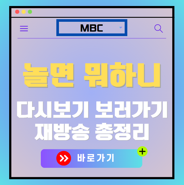 놀면 뭐하니 다시보기, 재방송 보러가기, OTT 출연진 모든 정보