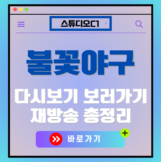 불꽃야구 다시보기, 재방송 보러가기, OTT 출연진 모든 정보