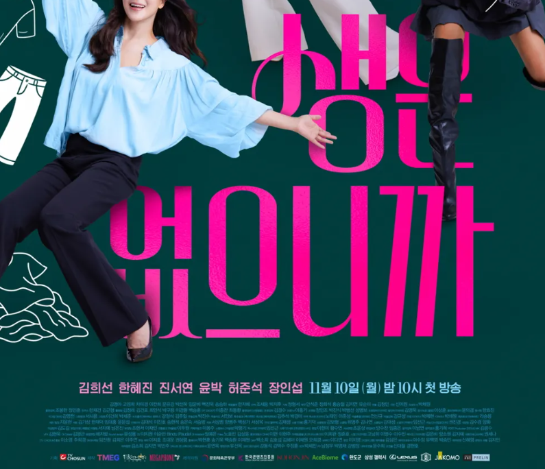 다음생은 없으니까 드라마 포스터. 김희선, 한혜진 출연. "다음생은 없으니까" 텍스트 강조.