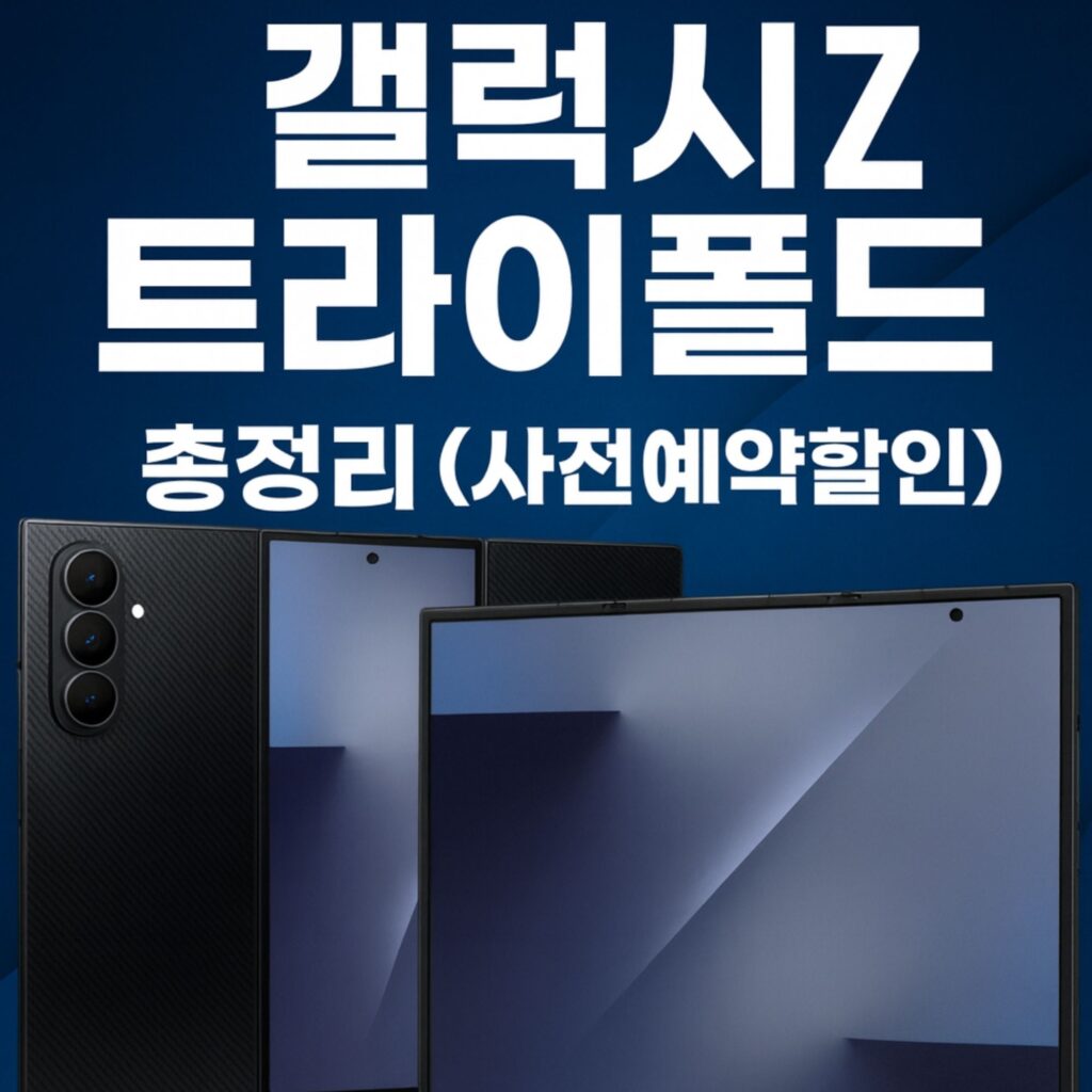 갤럭시 Z 트라이폴드 광고 이미지. 사전예약할인 정보 포함.